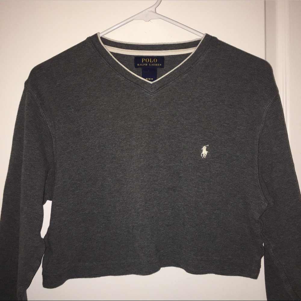Polo Crop Waffle Longsleeve